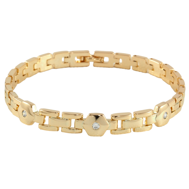 Браслет Xuping Позолота 18K Браслетный узор с вставками циркония размер 19см х 6мм фото №18