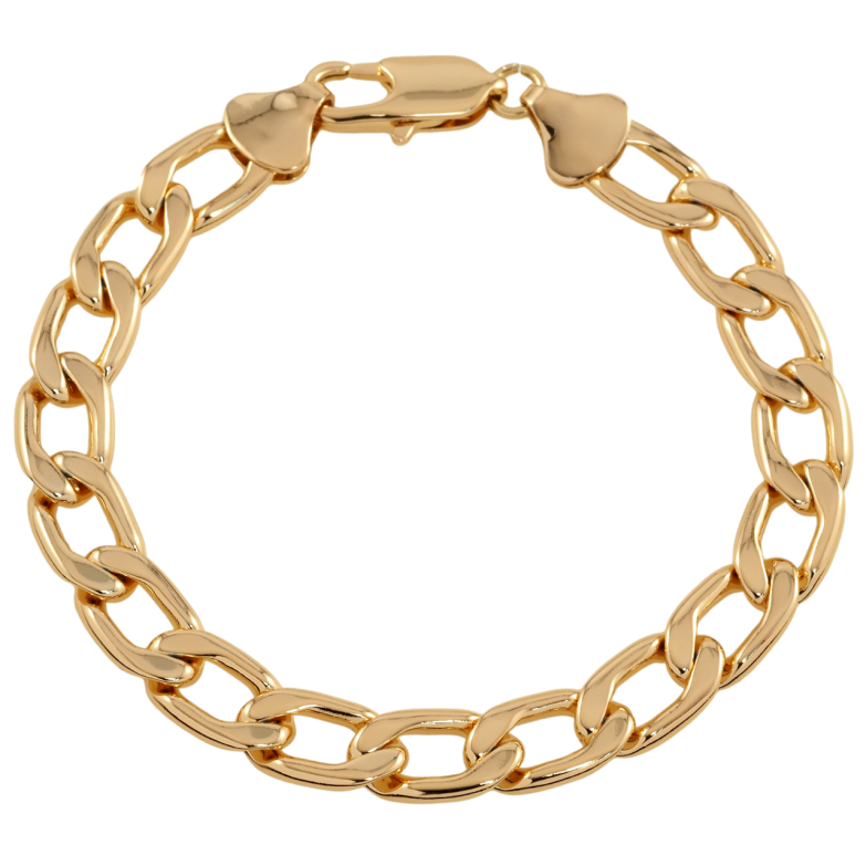 Браслет Xuping Позолота 18K Цепочка плетение Панцирное размер 18.5см х 8мм фото №1