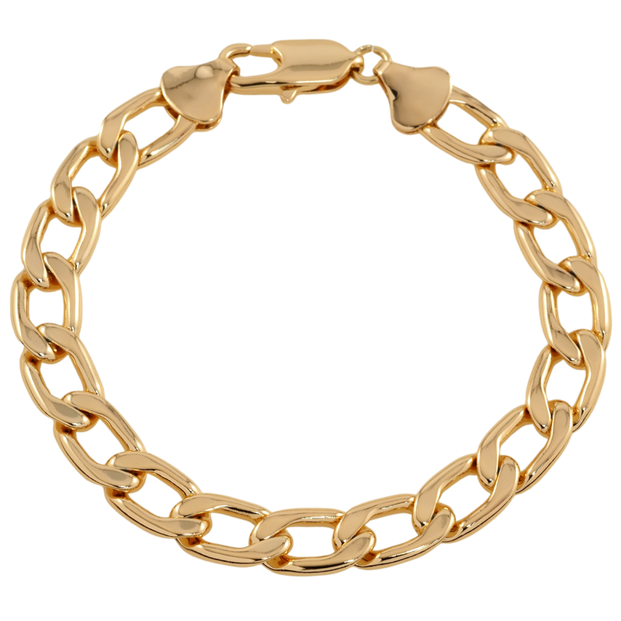 Браслет Xuping Позолота 18K Цепочка плетение Панцирное размер 18.5см х 8мм фото №1