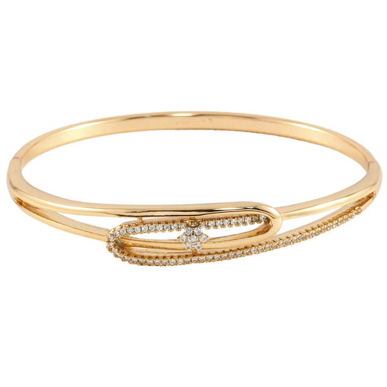 Браслет Xuping Позолота 18K Декоративный узор с цирконием ø 5.7см фото №1