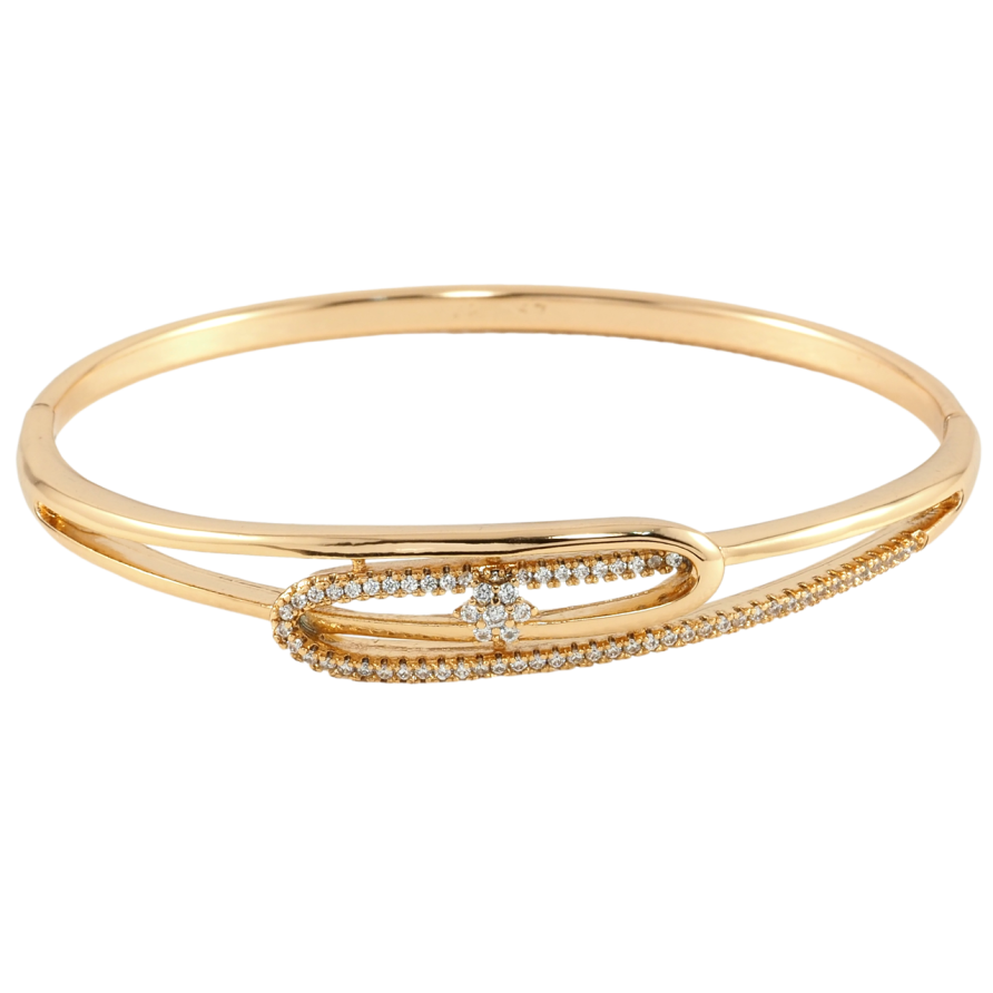 Браслет Xuping Позолота 18K Декоративный узор с цирконием ø 5.7см фото №1