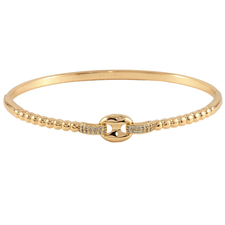 Браслет Xuping Позолота 18K Декоративний візерунок з цирконієм» ø 6см фото №1