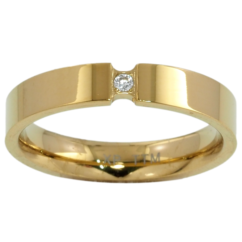 Кольцо Xuping TTM Stainless Steel Цвет 14К Вставка цирконий фото №1