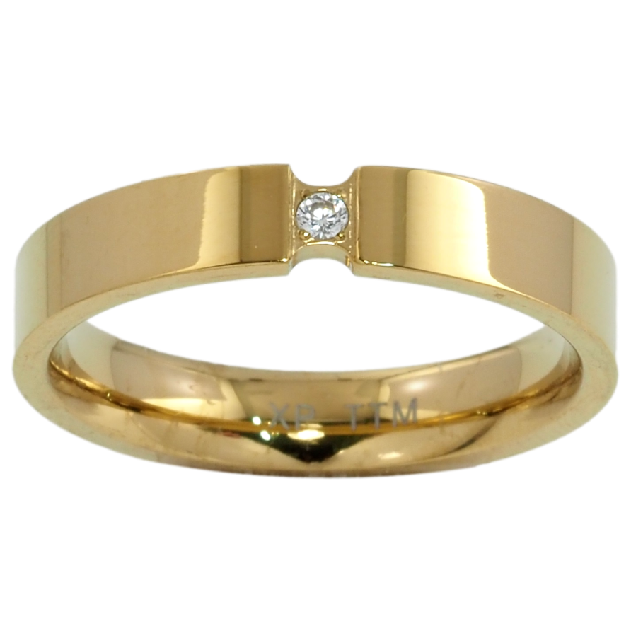 Кольцо Xuping TTM Stainless Steel Цвет 14К Вставка цирконий фото №1