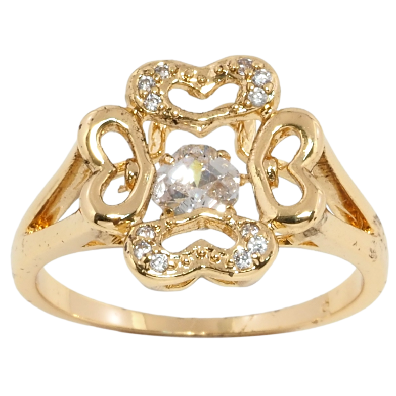 Кольцо Fallon Позолота 18K Четыре Сердечка и Вставка Кристалл фото №2 Кольцо Fallon Позолота 18K Четыре Сердечка и Вставка Кристалл фото №2