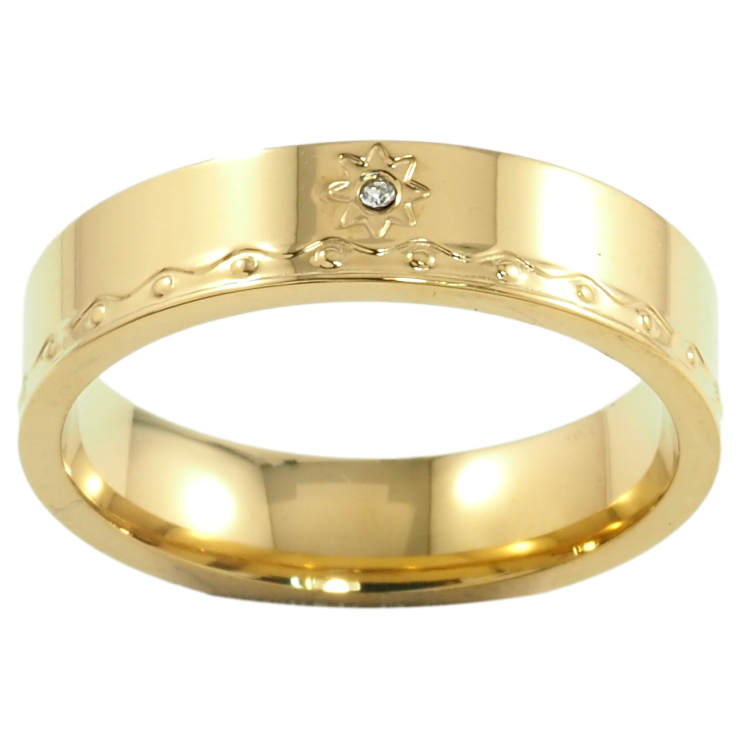 Каблучка Xuping TTM Stainless Steel Колір 14К Декоративний візерунок з цирконієм, шир. 5мм» фото №16