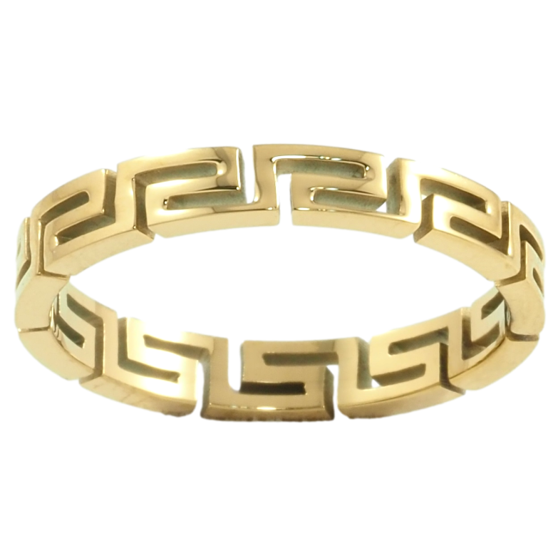 Каблучка Xuping TTM Stainless Steel Колір 14К Грецький візерунок» фото №1