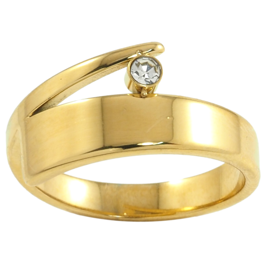 Кольцо Xuping TTM Stainless Steel Цвет 14К Декоративный узор с цирконием фото №1