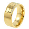 Кольцо Xuping TTM Stainless Steel Цвет 14К Декоративный узор с дорожкой циркония шир. 8мм фото №2