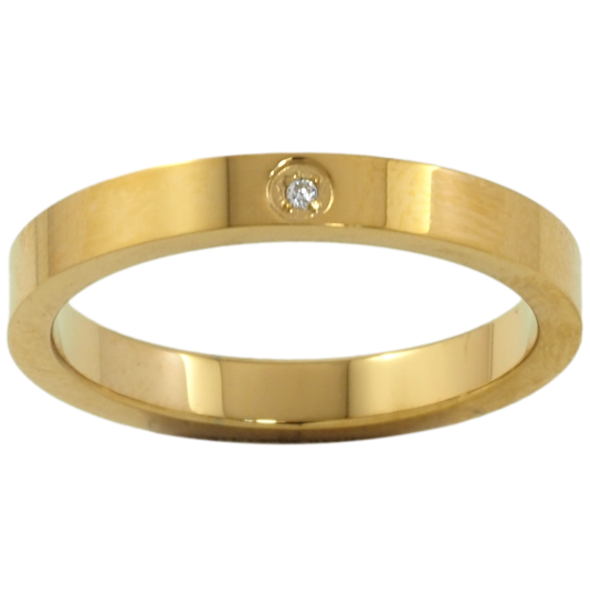 Каблучка Xuping TTM Stainless Steel Колір 14К «Вставка цирконій, шир. 3мм» фото №1