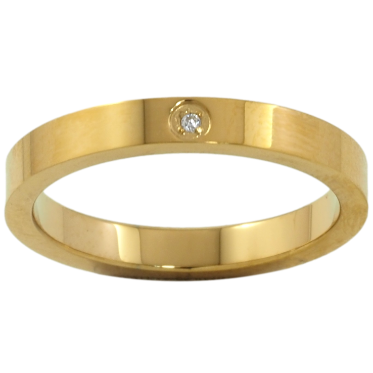 Каблучка Xuping TTM Stainless Steel Колір 14К «Вставка цирконій, шир. 3мм» фото №3