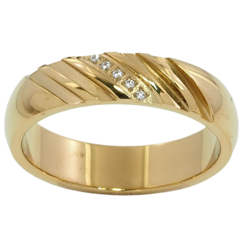 Каблучка Xuping TTM Stainless Steel Колір 14К «Візерунок з цирконієм, шир. 5мм» фото №1