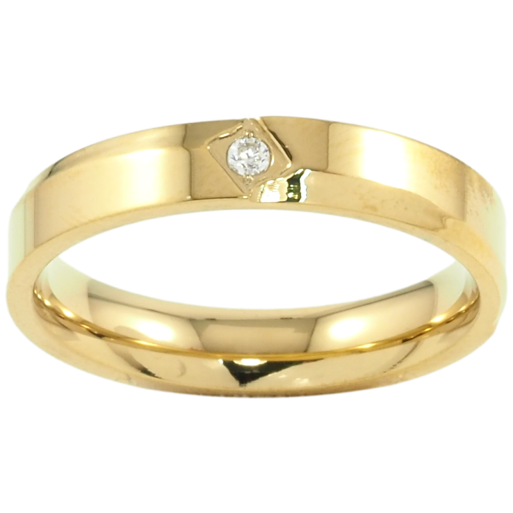 Кольцо Xuping TTM Stainless Steel Цвет 14К Вставка цирконий, шир. 4мм фото №11