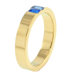 Кольцо Xuping TTM Stainless Steel Цвет 14К Вставка два синих кристалла, шир. 4мм фото №2