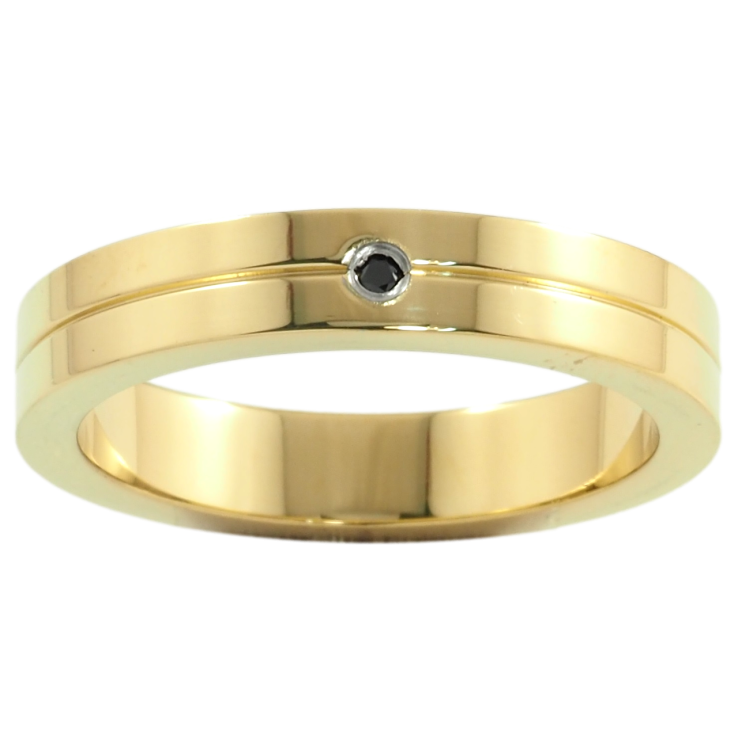 Кольцо Xuping TTM Stainless Steel Цвет 14К Вставка черный кристалл, шир. 4мм фото №18