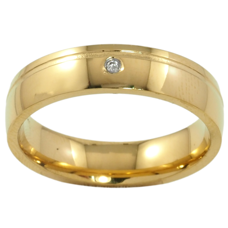 Кольцо Xuping TTM Stainless Steel Цвет 14К Вставка цирконий, шир. 5мм фото №16