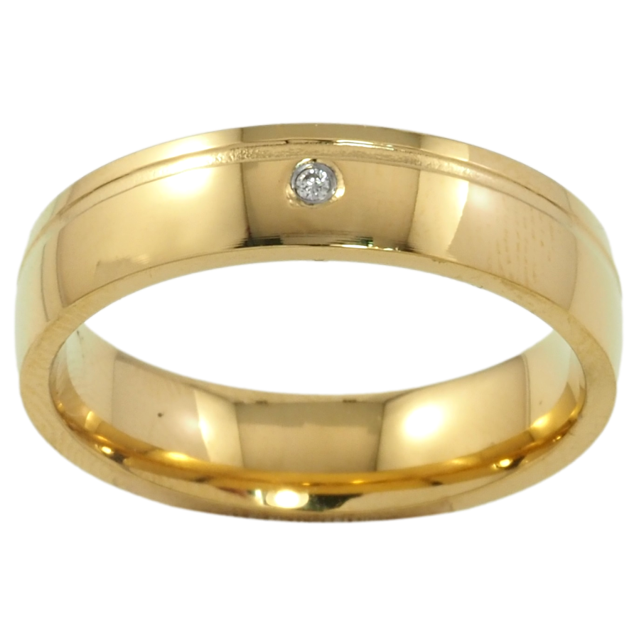 Каблучка Xuping TTM Stainless Steel Колір 14К «Вставка цирконій, шир. 5мм» фото №1