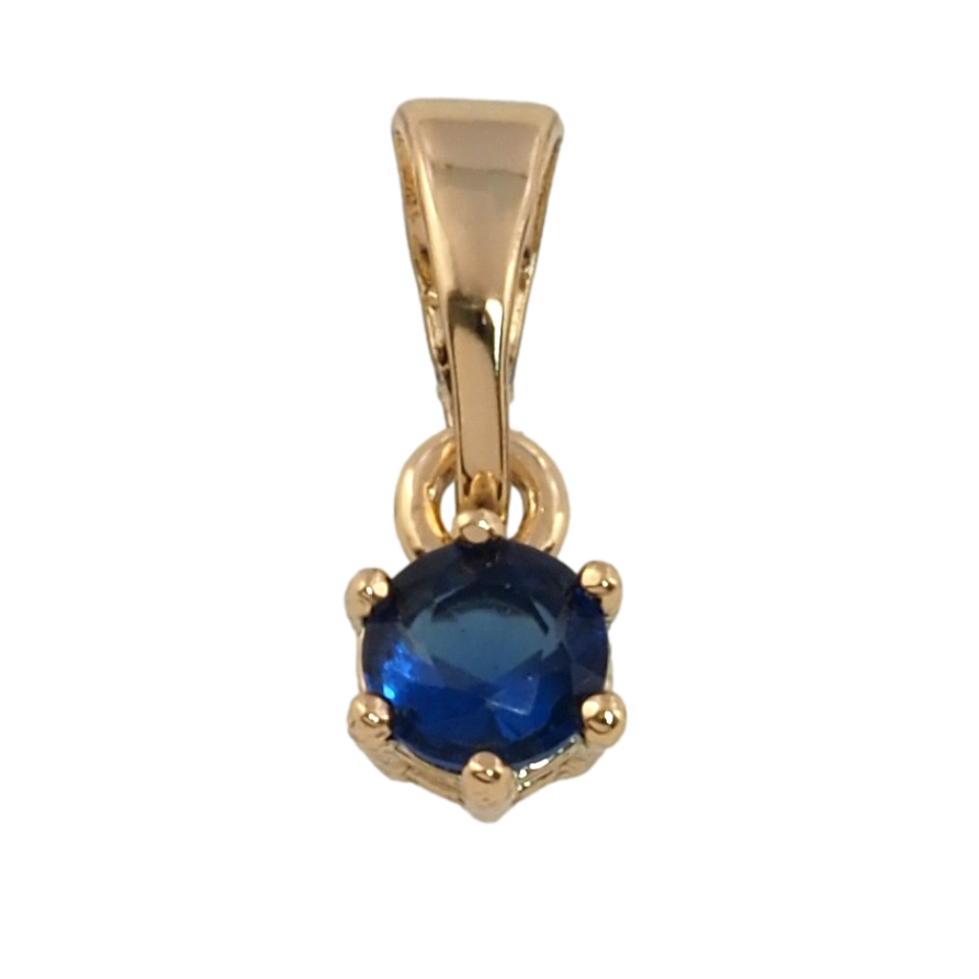 Кулон Xuping Позолота 18K Синий фианит, ø 4мм для цепочки до 5мм фото №1