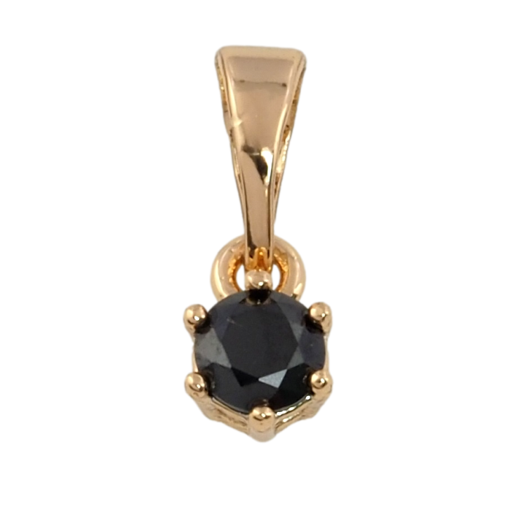 Кулон Xuping Позолота 18K Чорний фіаніт, ø 4мм» для ланцюжка до 5мм фото №16