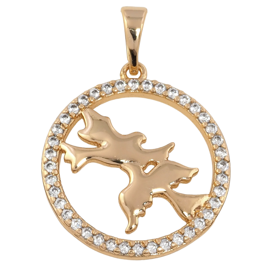 Кулон Xuping Позолота 18K Колечко с цирконием Ведьма на метле для цепочки до 5мм фото №1