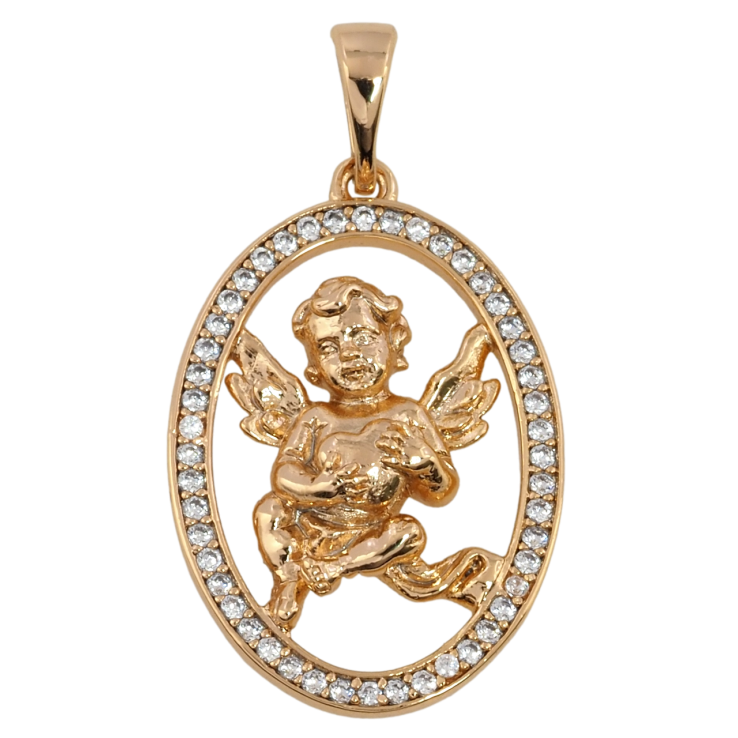 Кулон Xuping Позолота 18K Ангелочек для цепочки до 5мм фото №7