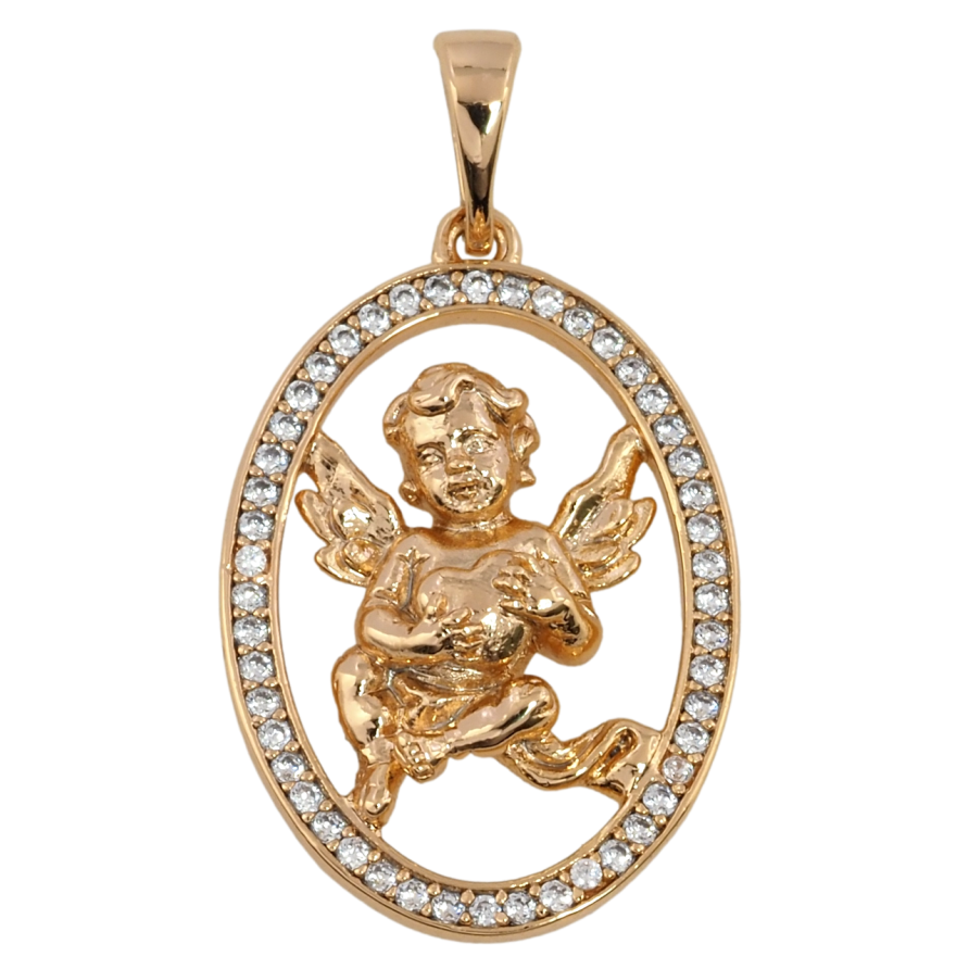 Кулон Xuping Позолота 18K Ангелочек для цепочки до 5мм фото №1