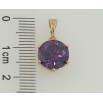 Кулон Xuping Позолота 18K Сиреневый фианит, ø 10мм для цепочки до 5мм фото №2