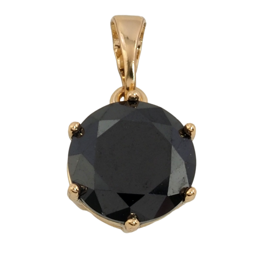 Кулон Xuping Позолота 18K Черный фианит, ø 10мм для цепочки до 5мм фото №1