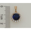 Кулон Xuping Позолота 18K Синий фианит в обрамлении циркония для цепочки до 5мм фото №2