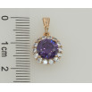 Кулон Xuping Позолота 18K Сиреневый фианит в обрамлении циркония для цепочки до 5мм фото №2