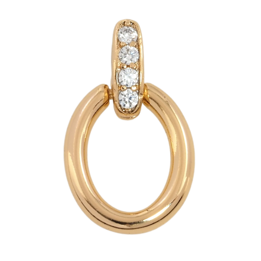 Кулон Xuping Позолота 18K Овал с цирконием для цепочки до 2мм фото №1