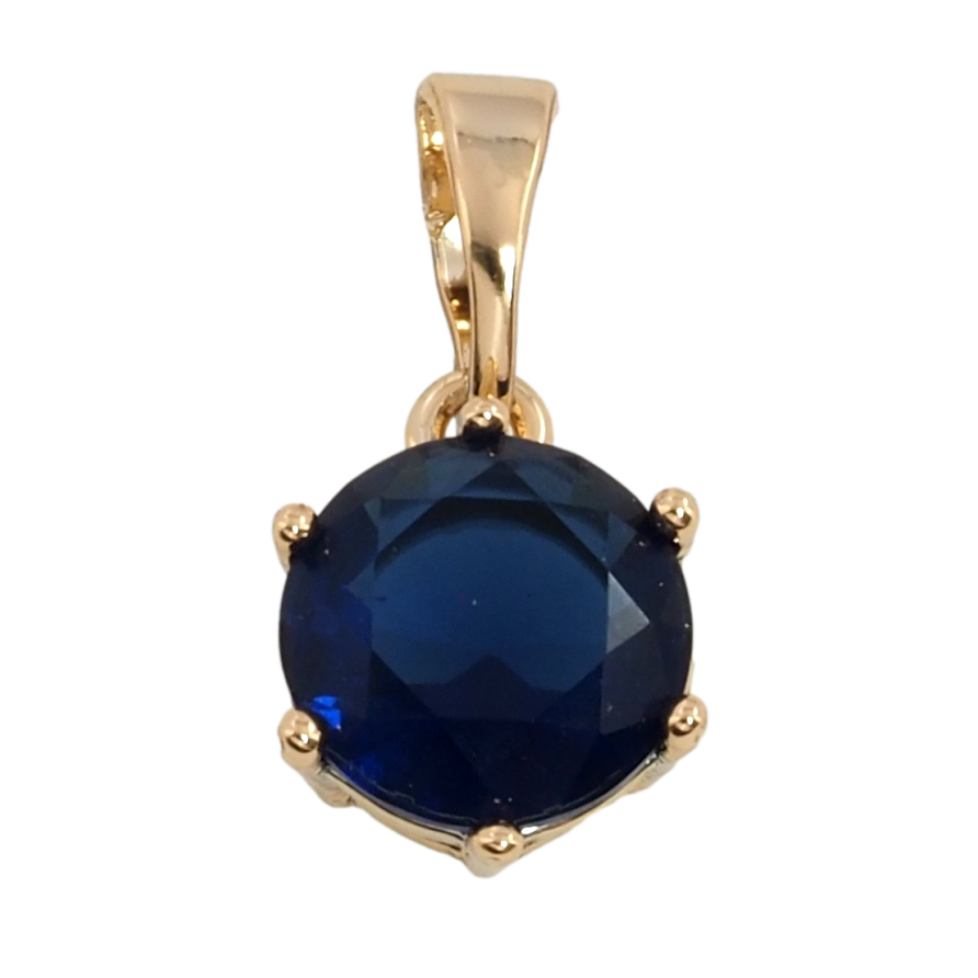 Кулон Xuping Позолота 18K Синий фианит, ø 8мм для цепочки до 5мм фото №1