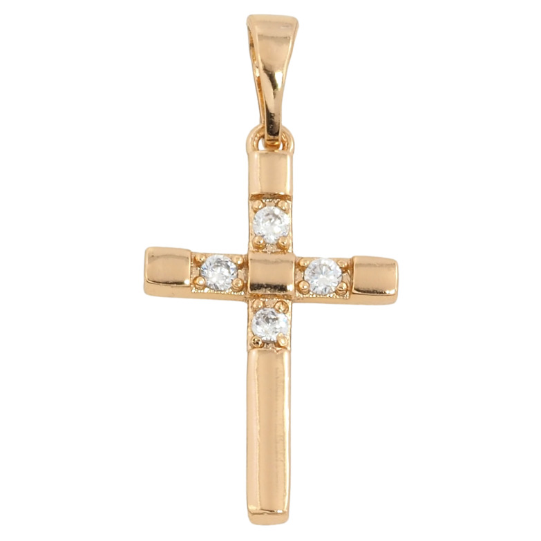 Кулон Xuping Позолота 18K Крест с цирконием для цепочки до 5мм фото №1
