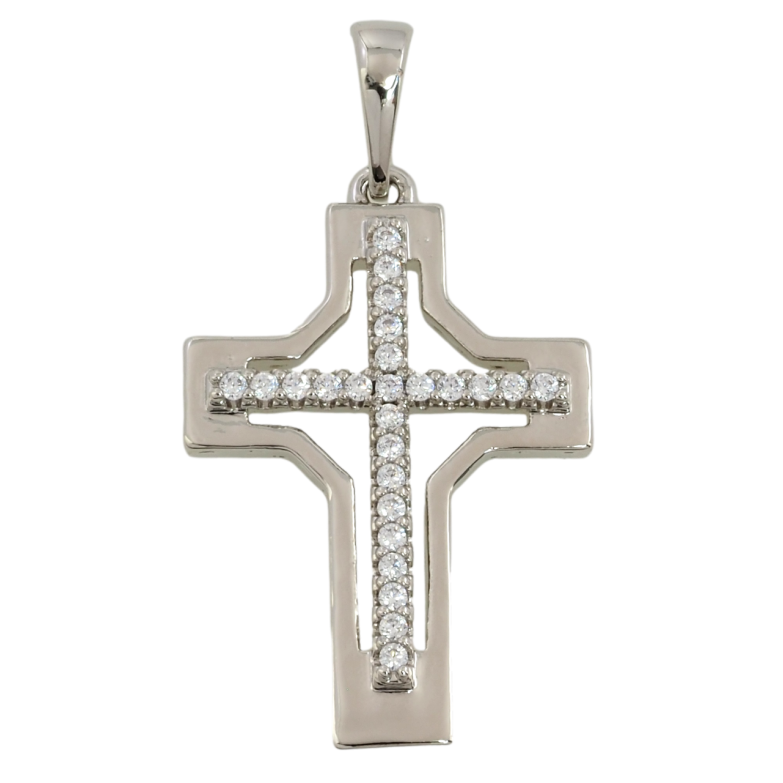 Кулон Xuping Родий Крест с цирконием для цепочки до 6мм фото №1 Кулон Xuping Родий Крест с цирконием для цепочки до 6мм фото №1