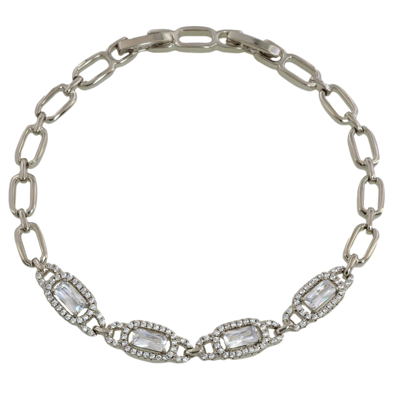 Браслет Xuping Родій «Візерунок з цирконієм» розмір з доп. замком 17.5,19.5см х 5мм фото №1 Браслет Xuping Родій «Візерунок з цирконієм» розмір з доп. замком 17.5,19.5см х 5мм фото №1