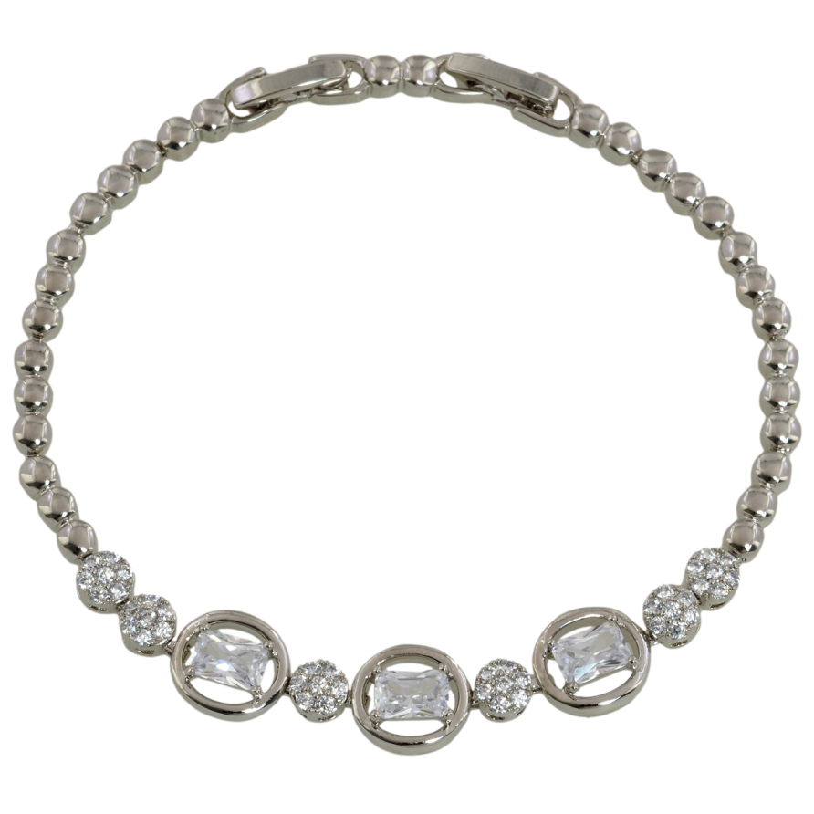 Браслет Xuping Родий Узор с инкрустацией цирконием размер с доп. замком 17.5,19.5см х 3мм фото №1 Браслет Xuping Родий Узор с инкрустацией цирконием размер с доп. замком 17.5,19.5см х 3мм фото №1