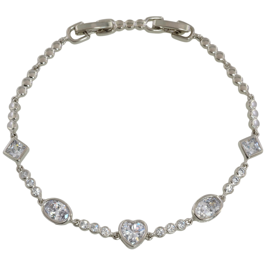 Браслет Xuping Родій «Декоративний візерунок з цирконієм» розмір з доп. замком 17.5,19.5см х 3мм фото №1