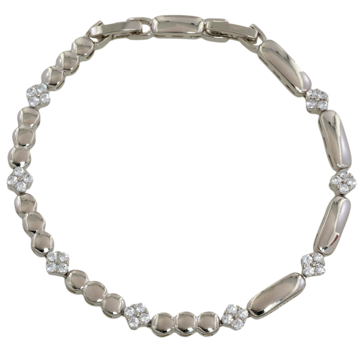 Браслет Xuping Родий Декоративный узор с цирконием размер с доп. замком 17.5,19.5см х 4мм фото №25 Браслет Xuping Родий Декоративный узор с цирконием размер с доп. замком 17.5,19.5см х 4мм фото №25