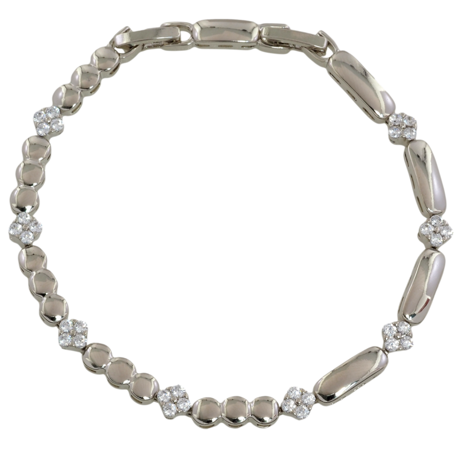 Браслет Xuping Родій «Декоративний візерунок з цирконієм» розмір з доп. замком 17.5,19.5см х 4мм фото №1