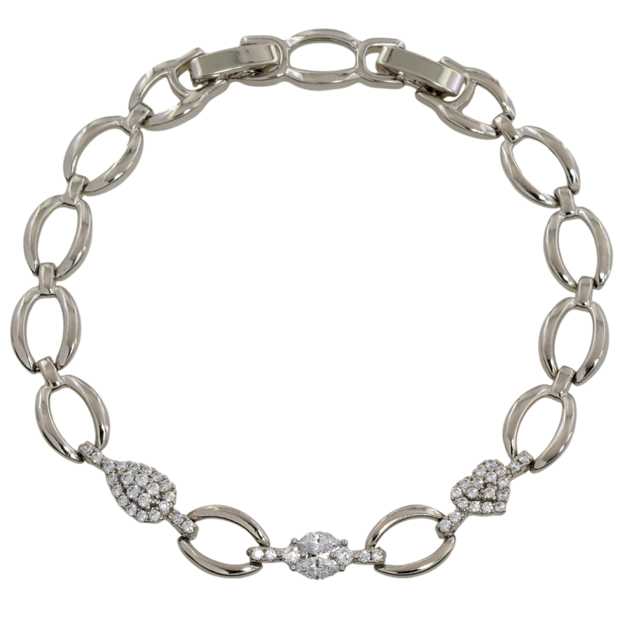 Браслет Xuping Родий Декоративный узор с цирконием размер с доп. замком 17.5,19.5см х 8мм фото №1 Браслет Xuping Родий Декоративный узор с цирконием размер с доп. замком 17.5,19.5см х 8мм фото №1