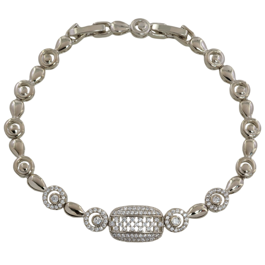 Браслет Xuping Родій «Візерунок з інкрустацією цирконієм» розмір з доп. замком 17.5,19.5см х 4-5мм фото №1 Браслет Xuping Родій «Візерунок з інкрустацією цирконієм» розмір з доп. замком 17.5,19.5см х 4-5мм фото №1