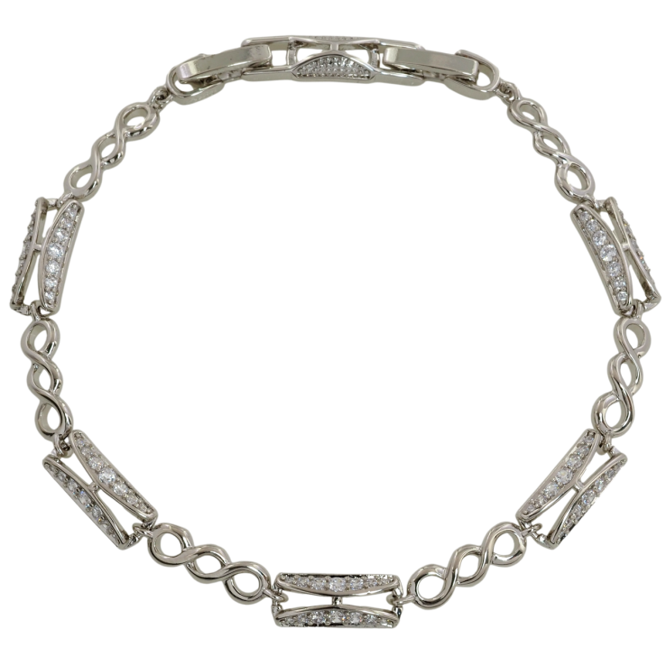 Браслет Xuping Родій «Декоративний візерунок з цирконієм» розмір з доп. замком 17,19см х 4-5мм фото №19