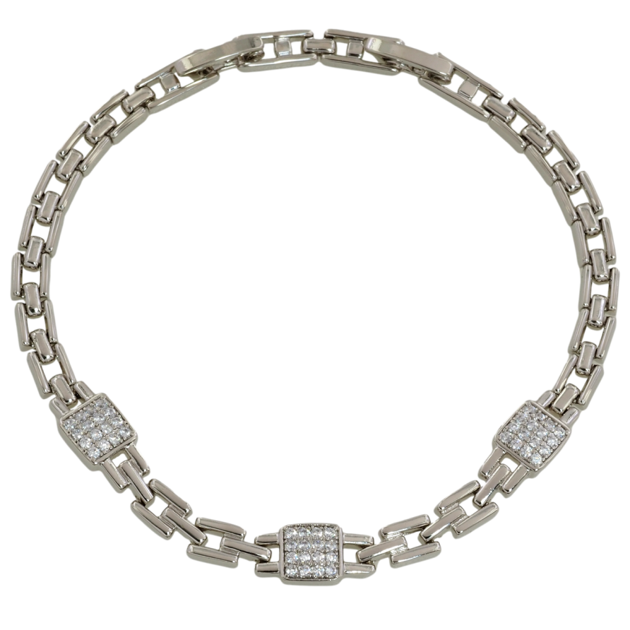 Браслет Xuping Родій «Браслетний візерунок зі вставками» розмір з дод. замком 17,19см х 4мм фото №1