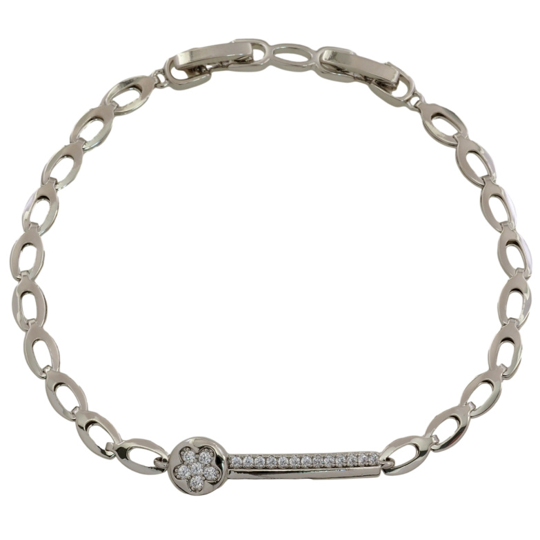 Браслет Xuping Родій «Вставка з цирконієм» розмір з доп. замком 17,19см х 4мм фото №1