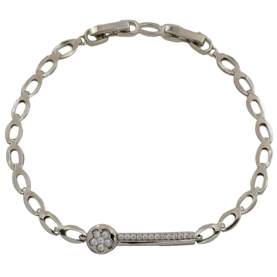 Браслет Xuping Родій «Вставка з цирконієм» розмір з доп. замком 17,19см х 4мм фото №1