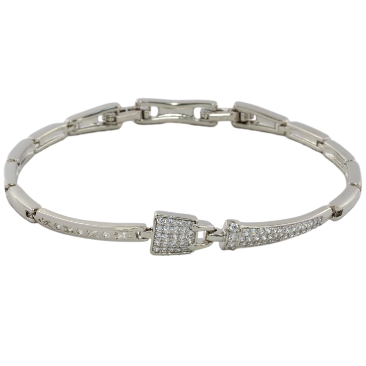 Браслет Xuping Родий Замочек с инкрустацией цирконием размер с доп. замком 17,19см х 3мм фото №20 Браслет Xuping Родий Замочек с инкрустацией цирконием размер с доп. замком 17,19см х 3мм фото №20