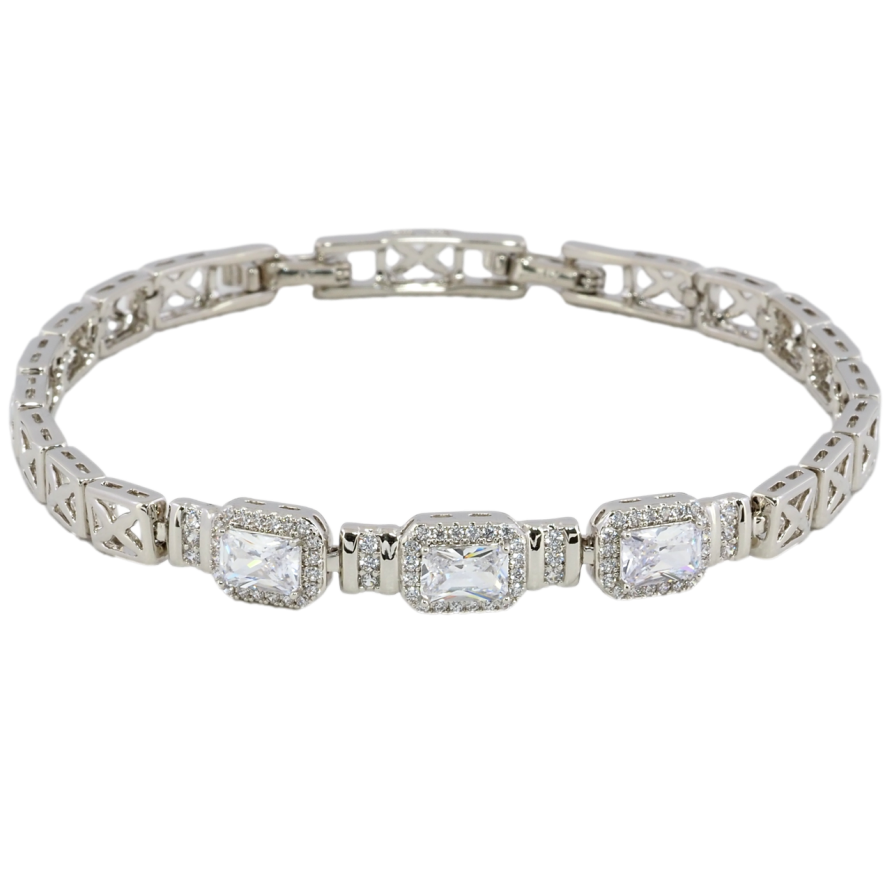 Браслет Xuping Родій «Кришталевий блиск» розмір з доп. замком 17.5,19.5см х 5мм фото №1