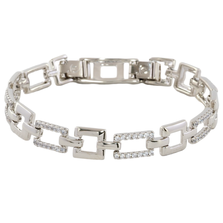 Браслет Xuping Родій «Візерунок з цирконієм» розмір з доп. замком 17,19см х 8-9мм фото №19 Браслет Xuping Родій «Візерунок з цирконієм» розмір з доп. замком 17,19см х 8-9мм фото №19