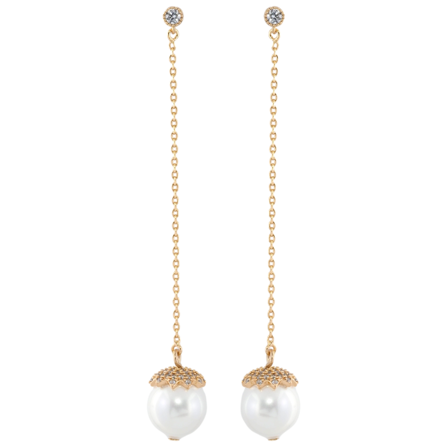 Серьги Xuping Позолота 18K пусеты Жемчужные подвески фото №1