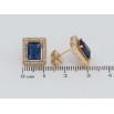 Сережки Xuping Позолота 18K пусети «Сині фіаніти в обрамленні цирконію» 11х13мм фото №2 Сережки Xuping Позолота 18K пусети «Сині фіаніти в обрамленні цирконію» 11х13мм фото №2